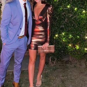 metallic brown / gold dress